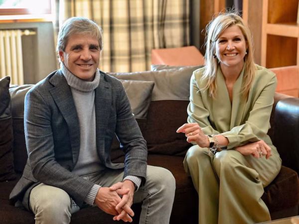 Luis Caputo viajó de sorpresa a Bariloche y se reunió con la reina Máxima de Países Bajos